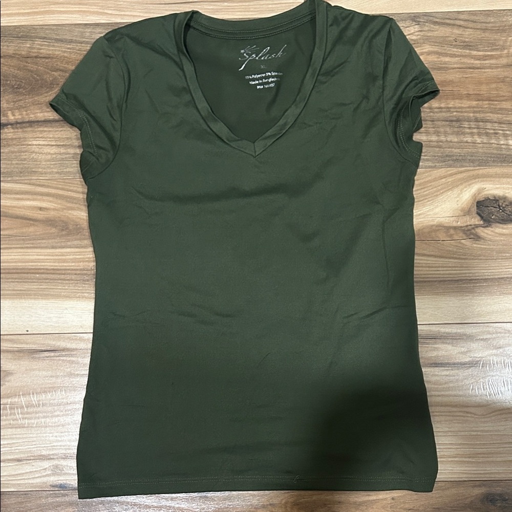 Splash Women's Deep Green V-Neck Tee